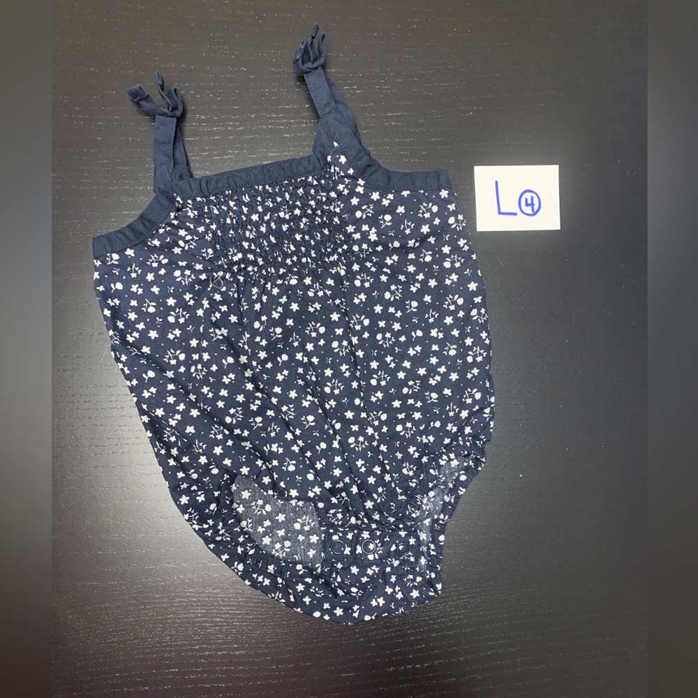 2 for $10 Navy Blue Floral Girls' One-Piece Romper